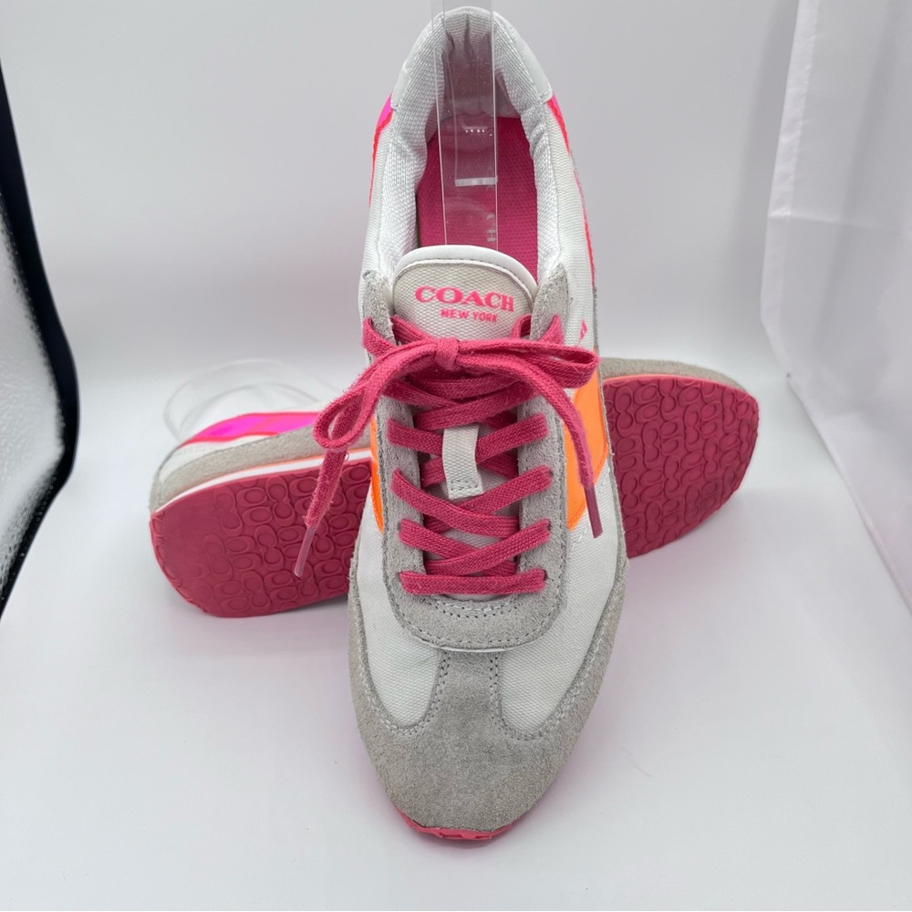 Coach Mae Tennis Shoes Hot Pink Orange